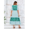 image:imageRVivimos Womens Short Sleeve V Neck Cotton Beach Floral Buttons Midi DressesGreen
