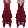 image:imageRVivimos Womens Sleeveless Backless Asymmetrical Layered Lace Long Dress with Slip Two PiecesWine Red