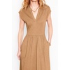 image:imageRVivimos Womens Summer 2026 Cotton Cap Sleeve V Neck Empire Waist Casual Midi Dress with PocketsKhaki
