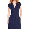 image:imageRVivimos Womens Summer 2026 Cotton Cap Sleeve V Neck Empire Waist Casual Midi Dress with PocketsNavy Blue