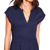 image:imageRVivimos Womens Summer 2026 Cotton Cap Sleeve V Neck Empire Waist Casual Midi Dress with PocketsNavy Blue