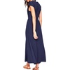 image:imageRVivimos Womens Summer 2026 Cotton Cap Sleeve V Neck Empire Waist Casual Midi Dress with PocketsNavy Blue