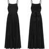image:imageRVivimos Womens Summer Adjustable Spaghetti Strap Flowy Maxi Dress Boho Bow Tie Back Sexy Backless Ruffle Tiered Long DressBlack