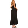 image:imageRVivimos Womens Summer Adjustable Spaghetti Strap Flowy Maxi Dress Boho Bow Tie Back Sexy Backless Ruffle Tiered Long DressBlack