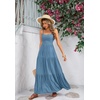 image:imageRVivimos Womens Summer Adjustable Spaghetti Strap Flowy Maxi Dress Boho Bow Tie Back Sexy Backless Ruffle Tiered Long DressBlue