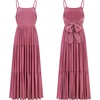 image:imageRVivimos Womens Summer Adjustable Spaghetti Strap Flowy Maxi Dress Boho Bow Tie Back Sexy Backless Ruffle Tiered Long DressDarkpink