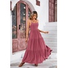 image:imageRVivimos Womens Summer Adjustable Spaghetti Strap Flowy Maxi Dress Boho Bow Tie Back Sexy Backless Ruffle Tiered Long DressDarkpink
