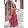 image:imageRVivimos Womens Summer Adjustable Spaghetti Strap Flowy Maxi Dress Boho Bow Tie Back Sexy Backless Ruffle Tiered Long DressDarkpink
