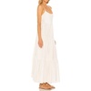 image:imageRVivimos Womens Summer Adjustable Spaghetti Strap Flowy Maxi Dress Boho Bow Tie Back Sexy Backless Ruffle Tiered Long DressWhite