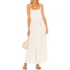 image:imageRVivimos Womens Summer Adjustable Spaghetti Strap Flowy Maxi Dress Boho Bow Tie Back Sexy Backless Ruffle Tiered Long DressWhite