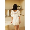 image:imageRVivimos Womens Summer Babydoll Mini Dress Cotton Puff Sleeve Floral Embroidered Casual Loose Tunic DressWhite