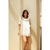 image:imageRVivimos Womens Summer Babydoll Mini Dress Cotton Puff Sleeve Floral Embroidered Casual Loose Tunic DressWhite