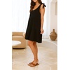 image:imageRVivimos Womens Summer Casual Cotton Linen Mini Dress 2026 Adjustable Straps Sleeveless Loose Flowy Beach Dress with PocketsBlack