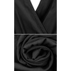 image:imageRVivimos Womens Summer Casual Short Sleeves V Neck Belted Flowy Midi DressBlackshortsleeve