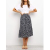 image:imageRVivimos Womens Summer Cotton Boho Irregular Polka Dot Print Ruffled ALine Flowy Midi SkirtsBlack
