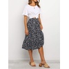 image:imageRVivimos Womens Summer Cotton Boho Irregular Polka Dot Print Ruffled ALine Flowy Midi SkirtsBlack