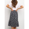 image:imageRVivimos Womens Summer Cotton Boho Irregular Polka Dot Print Ruffled ALine Flowy Midi SkirtsBlack