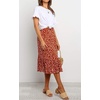 image:imageRVivimos Womens Summer Cotton Boho Irregular Polka Dot Print Ruffled ALine Flowy Midi SkirtsOrange