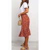 image:imageRVivimos Womens Summer Cotton Boho Irregular Polka Dot Print Ruffled ALine Flowy Midi SkirtsOrange