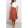 image:imageRVivimos Womens Summer Cotton Boho Irregular Polka Dot Print Ruffled ALine Flowy Midi SkirtsOrange