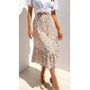 image:imageRVivimos Womens Summer Cotton Boho Irregular Polka Dot Print Ruffled ALine Flowy Midi SkirtsWhite