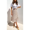 image:imageRVivimos Womens Summer Cotton Boho Irregular Polka Dot Print Ruffled ALine Flowy Midi SkirtsWhite