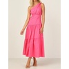 image:imageRVivimos Womens Summer Cotton Boho One Shoulder Knot Sleeveless Ruffle ALine Flowy Midi DressHotpink