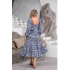 image:imageRVivimos Womens Summer Cotton Plaid Puff Sleeves Bow Casual OffShoulder Boho Midi DressDarkbluefloral