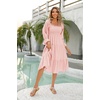 image:imageRVivimos Womens Summer Cotton Plaid Puff Sleeves Bow Casual OffShoulder Boho Midi DressPink