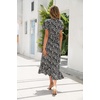 image:imageRVivimos Womens Summer Cotton Short Sleeve Irregular Dots Ruffles Wrap Flowy Midi DressBlack