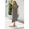 image:imageRVivimos Womens Summer Cotton Short Sleeve Irregular Dots Ruffles Wrap Flowy Midi DressBlack