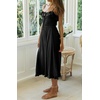 image:imageRVivimos Womens Summer Cotton Spaghetti Straps VNeck Ruffle Casual Boho Midi Flowy DressBlack