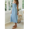 image:imageRVivimos Womens Summer Cotton Spaghetti Straps VNeck Ruffle Casual Boho Midi Flowy DressBlue