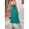 image:imageRVivimos Womens Summer Cotton Spaghetti Straps VNeck Ruffle Casual Boho Midi Flowy DressDarkgreen