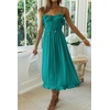 image:imageRVivimos Womens Summer Cotton Spaghetti Straps VNeck Ruffle Casual Boho Midi Flowy DressDarkgreen