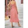image:imageRVivimos Womens Summer Cotton Spaghetti Straps VNeck Ruffle Casual Boho Midi Flowy DressPink