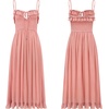 image:imageRVivimos Womens Summer Cotton Spaghetti Straps VNeck Ruffle Casual Boho Midi Flowy DressPink