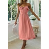 image:imageRVivimos Womens Summer Cotton Spaghetti Straps VNeck Ruffle Casual Boho Midi Flowy DressPink