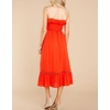 image:imageRVivimos Womens Summer Cotton Spaghetti Straps VNeck Ruffle Casual Boho Midi Flowy DressRed2