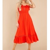 image:imageRVivimos Womens Summer Cotton Spaghetti Straps VNeck Ruffle Casual Boho Midi Flowy DressRed2