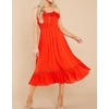 image:imageRVivimos Womens Summer Cotton Spaghetti Straps VNeck Ruffle Casual Boho Midi Flowy DressRed2