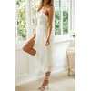image:imageRVivimos Womens Summer Cotton Spaghetti Straps VNeck Ruffle Casual Boho Midi Flowy DressWhite