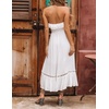 image:imageRVivimos Womens Summer Cotton Spaghetti Straps VNeck Ruffle Casual Boho Midi Flowy DressWhite2