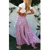 image:imageRVivimos Womens Summer Cotton Vintage Floral Print Boho Casual Ruffled Flowy Maxi SkirtPink