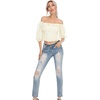 image:imageRVivimos Womens Summer Half Sleeve Ruffled Floral Print Cute Cotton Crop Blouses TopsBeige