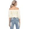 image:imageRVivimos Womens Summer Half Sleeve Ruffled Floral Print Cute Cotton Crop Blouses TopsBeige