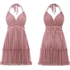 image:imageRVivimos Womens Summer Halter Deep V Neck Sexy Patchwork Mini Short DressesAltrosa