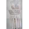 image:imageRVivimos Womens Summer Halter Deep V Neck Sexy Patchwork Mini Short DressesBeige