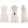 image:imageRVivimos Womens Summer Halter Deep V Neck Sexy Patchwork Mini Short DressesBeige