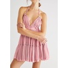 image:imageRVivimos Womens Summer Halter Deep V Neck Sexy Patchwork Mini Short DressesLight Pink